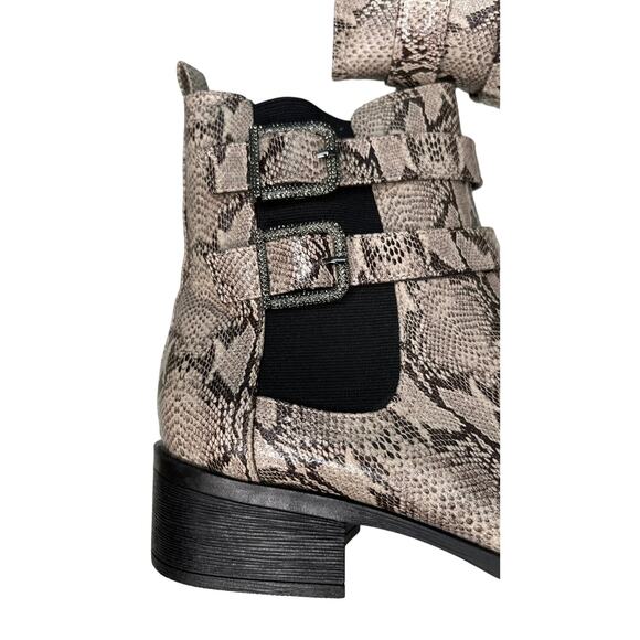 Kenneth Cole Snakeskin Design Ankle Boots - Salt Biker Jewel size 7 1/2 M - Picture 6 of 7